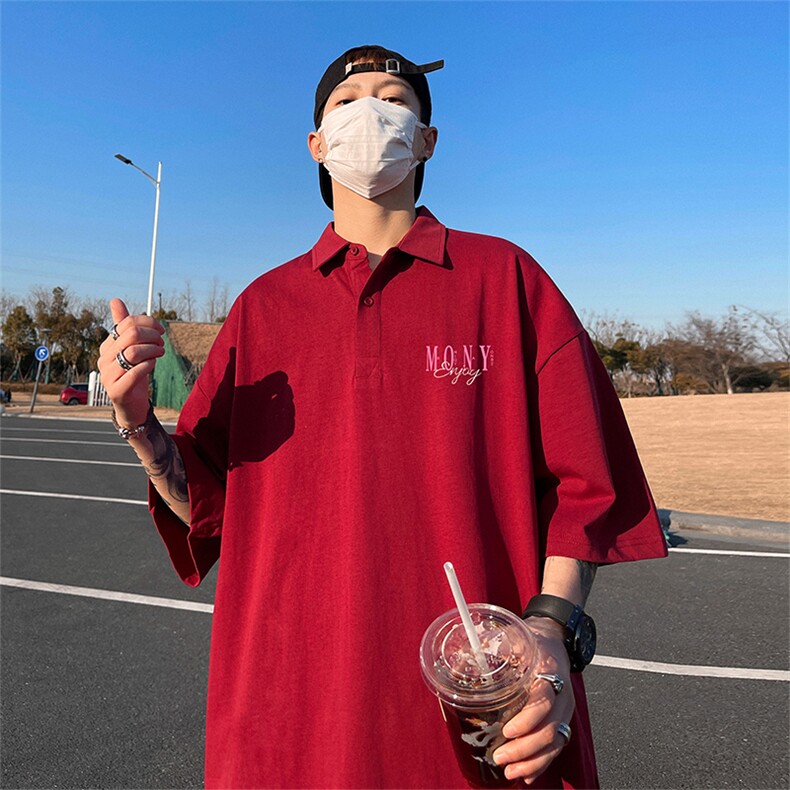 支持得物品质配合二开珠地网眼透气宽松短袖T恤翻领POLO衫PL103,男装T恤,电商A486
