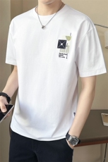 2025新款夏季男士短袖T恤潮牌贴布刺绣男装半袖A313-68238-P48，男装T恤，电商A313