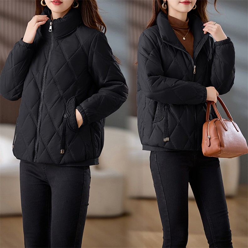 加厚保暖短款羽绒棉服女冬季2024新款小个子简约休闲立领棉衣外套,女装棉衣/棉服,涵亦佰惠
