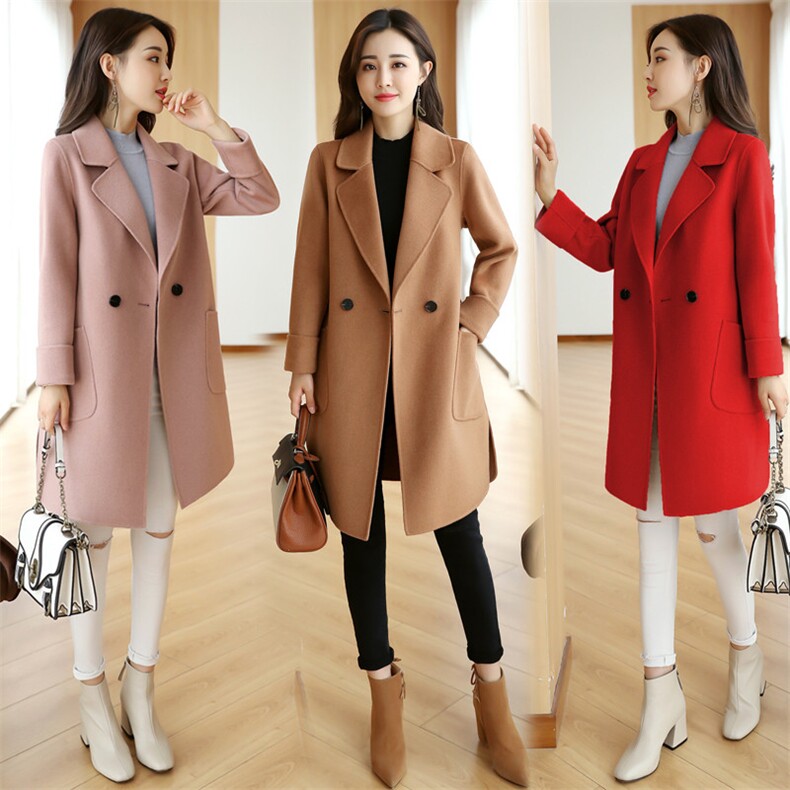 2026年新款高端手缝小个子羊绒大衣女韩版修身羊毛双面呢外套，女装毛呢外套，媚琳依坊
