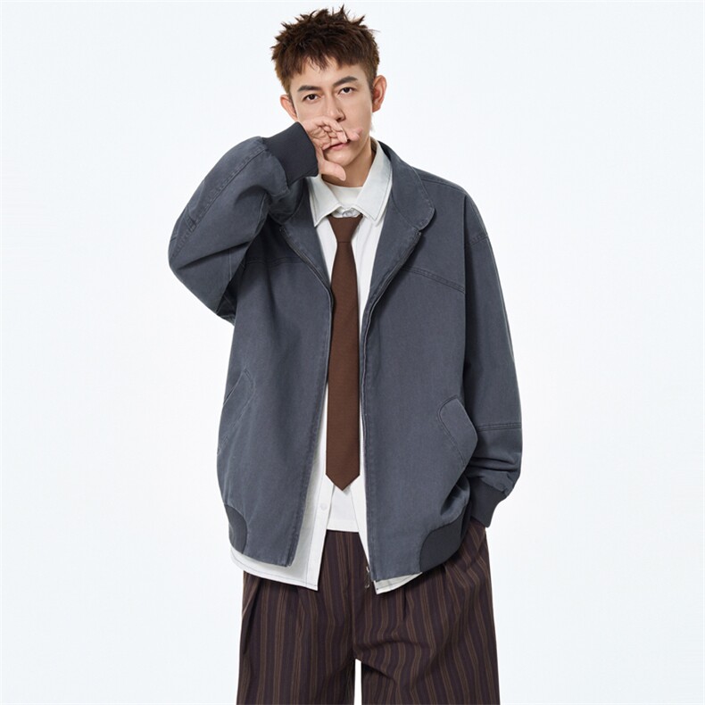 JK942P105秋季新款港风宽松夹克百搭落肩简约上衣外套，男装夹克，星座1204