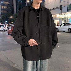 2025春季衬衫男新款港风宽松提花大码长袖衬衣CS023-P45(现货），男装衬衫，星座214-3