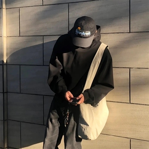 抖音得物高品质二开 秋冬美式高街重磅结构辑明线连帽卫衣外套W75图片
