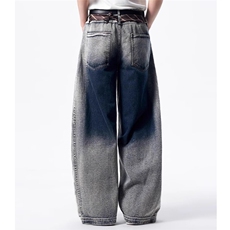 潮牌美式复古做旧直筒牛仔裤男宽松潮流百搭阔腿长裤RK2773-P55，男装牛仔裤，星座412-1