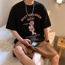 短袖男款情侣t恤女班服夏季潮牌百搭ins潮酷美式衣服T02211-P35，男装T恤，星座308B-1