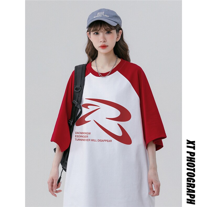 中性风23新款夏季时尚百搭圆领宽松美式短袖T恤DT456P40控58,男装T恤,A247A