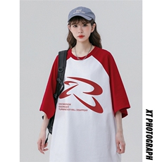 中性风23新款夏季时尚百搭圆领宽松美式短袖T恤DT456P40控58，男装T恤，A247A