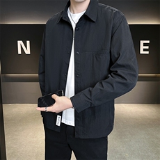 男士长袖衬衫秋季2025新款痞帅潮牌薄款衬衣外套A313-25615-P98，男装衬衫，电商A313