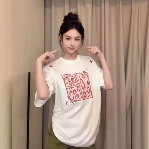 纯棉刺绣T恤短袖男女百搭夏季BT013-P32图片