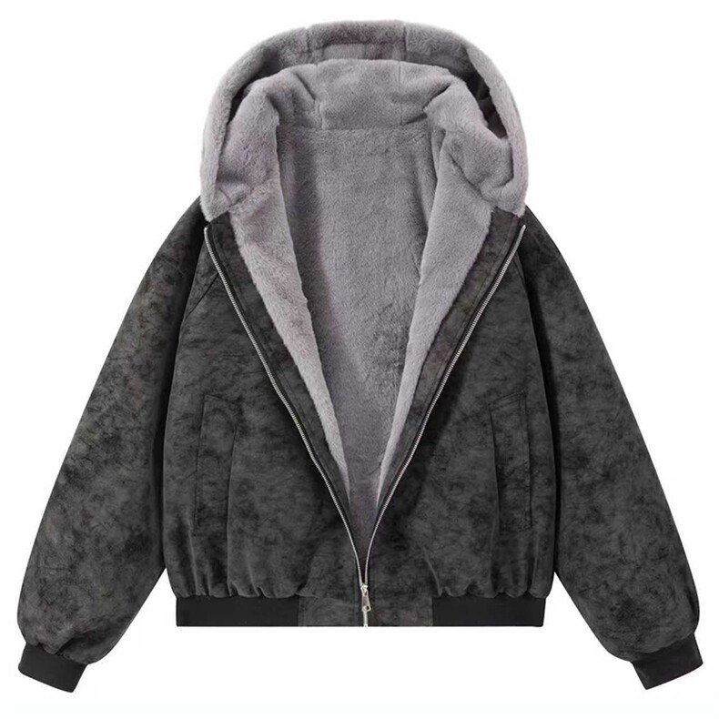 现货高品质美式高街冬季重磅座山雕大毛毛领pu皮棉衣男女加厚外套，男装皮衣，电商A486