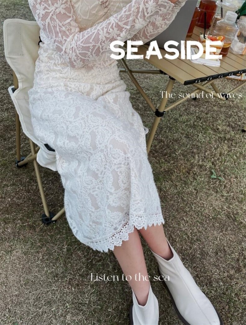 爆-磨毛系列-针织蕾丝半裙，女装半身裙，新袖