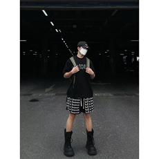 美式字母满印抽绳四分短裤男夏网眼篮球运动健身裤KA23，男装牛仔裤，星座1116A（原606A-3）