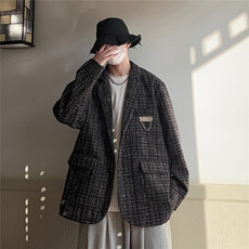 小香风港风西服男休闲大码M-5XL情侣西装男外套XF8746P95控128，男装西服套装，星座227-7