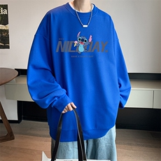 华夫格卫衣圆领卫衣男大码长袖t恤男外套HW76173-P30加绒款-P40，男装卫衣，电商A040