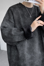 8XL-M美式复古街头风圆领卫衣男特大码上衣套头打底衫WY11P50控68，男装卫衣，电商D206-1