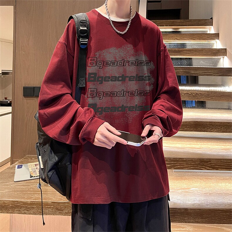 抖音得物供货量大从优可提供视频美式长袖T恤CT838特P25,男装T恤,电商A486-1