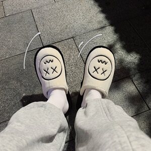 秋冬新品笑脸情侣棉拖鞋韩版加绒室内居家男女防滑潮鞋TX31-P16图片
