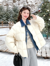 假两件牛仔拼接90羽绒服外套2C259-2505-P325-K488，女装羽绒服，2C259