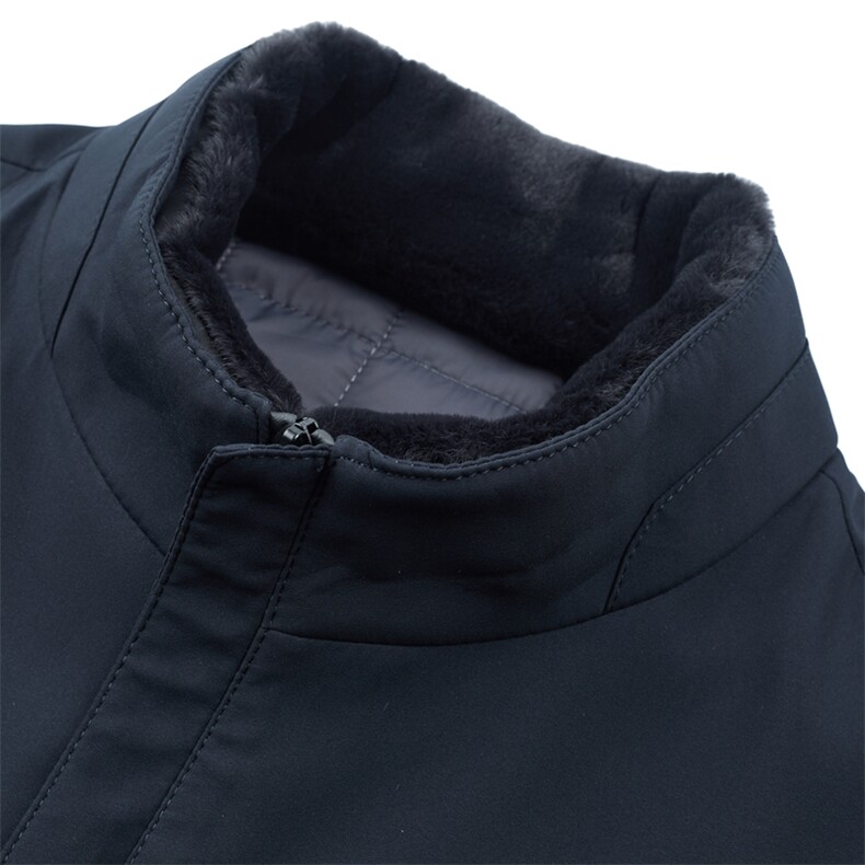 脱卸领棉服男2023冬季中年男休闲纯色棉服爸爸装外套YYM8801-P200图片