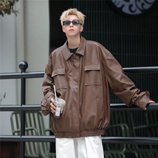 春秋机车服皮衣男原PU好皮双层气春季男青年痞帅皮夹克外套W9287，男装夹克，星座1116A-1（原606A）