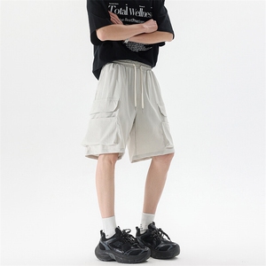 8XL-M 特大码冰丝短裤男五分裤褶皱休闲裤工装中裤DK1504P45控68图片