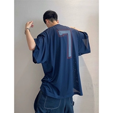 【现货】DTK42-特批30夏季宽松运动网眼镂空数字印花大短袖T恤男，男装T恤，星座603-2