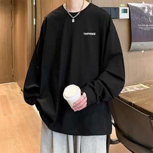 抖音得物二开现货供应春装重磅美式高街宽松印花长袖T恤CT903图片