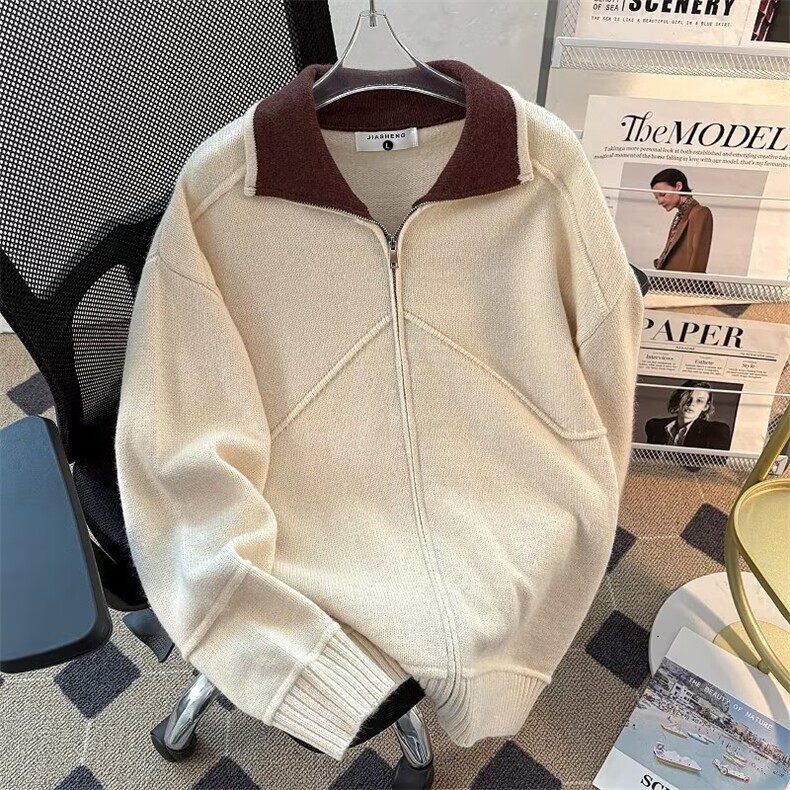 开衫毛衣外套男春秋户外休闲立领夹克冬季摇粒绒上衣男MZ890-P60,男装针织衫/毛衣,星座412-3