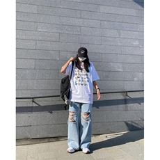 B225-T9275-P31-X39-全棉-夏季新款潮流宽松上衣情侣T恤男女bt风，男装T恤，电商B225