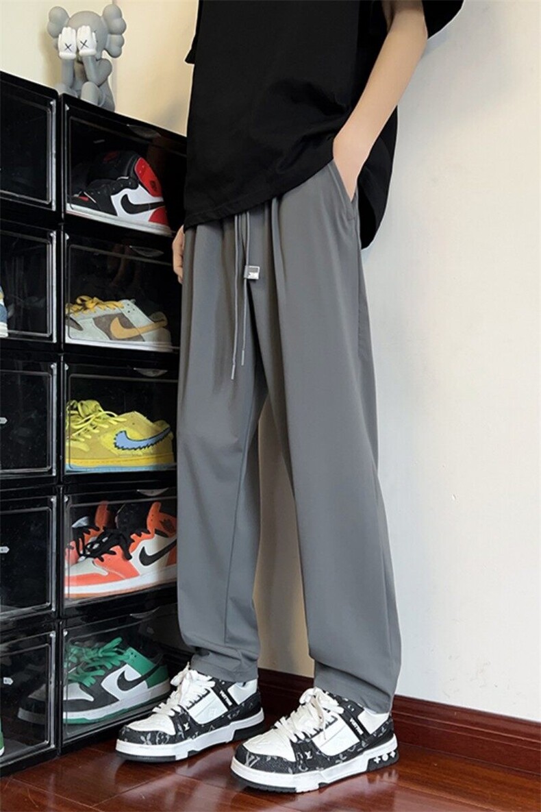 夏季新款高弹透气速干冰丝九分长裤M~4XLXZ604-KG71-特P40控78,男装休闲裤,星座604