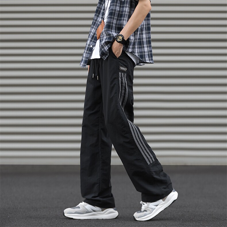 速干休闲裤男士三条杠韩版潮流痞帅百搭2024夏季ins长裤K5602-P36,男装休闲裤,星座412-2