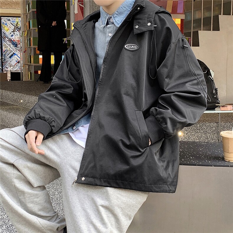 1克莱因蓝冲锋衣中性风大码M-5XL抽绳连帽夹克男JK7569P75控99，男装夹克，星座226-2