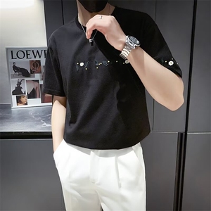 夏季刺绣T恤男短袖痞帅半袖体恤男衣服夏装薄款上衣 T577，男装T恤，星座1116A-2（原606A-1）