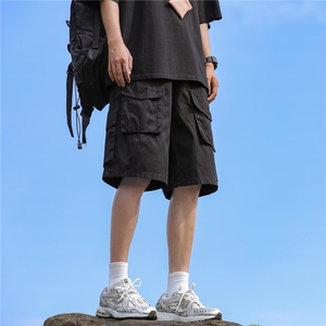 多口袋工装短裤日系夏季高街休闲宽松直筒五分裤 DR23图片