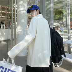 t恤男长袖半高领帅气2023秋冬季新款上衣ins百搭打底衫W1266-P28，男装T恤，星座412-3