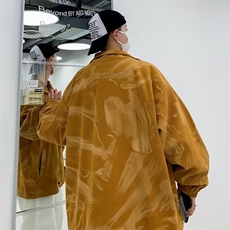 春秋灯芯绒翻领外套男休闲美式潮牌痞帅港风潮流刺绣W6013/P60，女装短外套，星座506