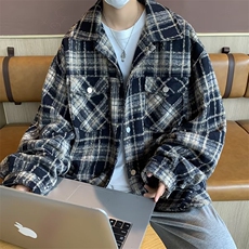 小香风外套男春秋季薄款潮牌格子上衣服美式情侣痞帅夹克~W50285，男装夹克，星座601-2