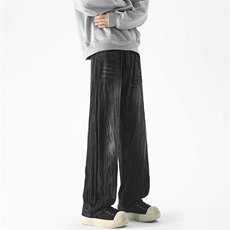 现货秋冬美式黑色渐变裤子男竹节纹直筒牛仔裤女控68，男装牛仔裤，星座205-5