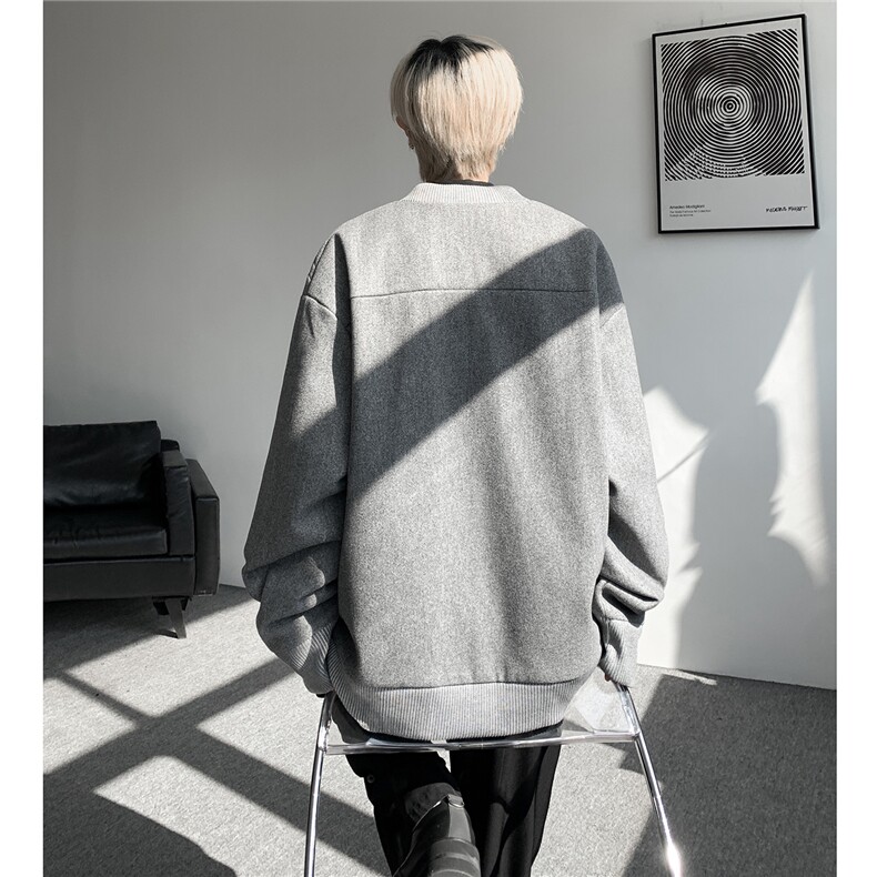 JK1169-特P58加棉TP68重磅呢料解构设计感拼接复古大码痞帅外套,女装短外套,电商A059