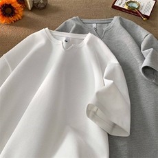 202新款美式V领衬衫重磅300克网眼面料短袖t恤-DX2506-P38控58，男装T恤，电商B208