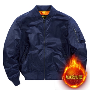 主推款：外套男飞行员夹克教练春秋冬加棉大码工装机车服棒球服棉图片