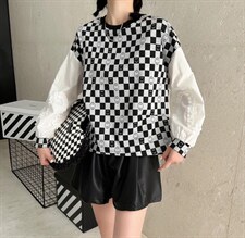 春款拼接卫衣，女装卫衣/绒衫，英雅姿秀