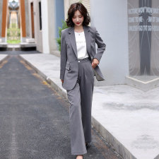灰色西装外套女职业套装韩版秋2021新款气质小西服女雅佳俏319#,女装西装,雅佳俏