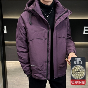 新款冬季连帽白鸭绒户外防寒加厚羽绒服图片