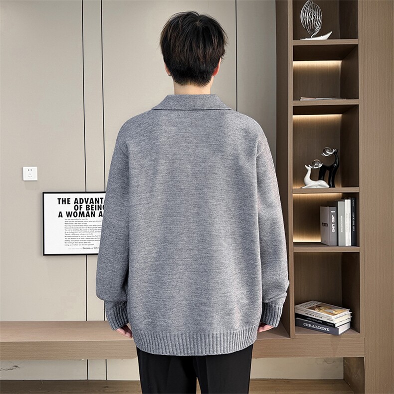 8757-P482025年秋冬新款翻领毛衣男时尚长袖针织衫,男装针织衫/毛衣,电商A113