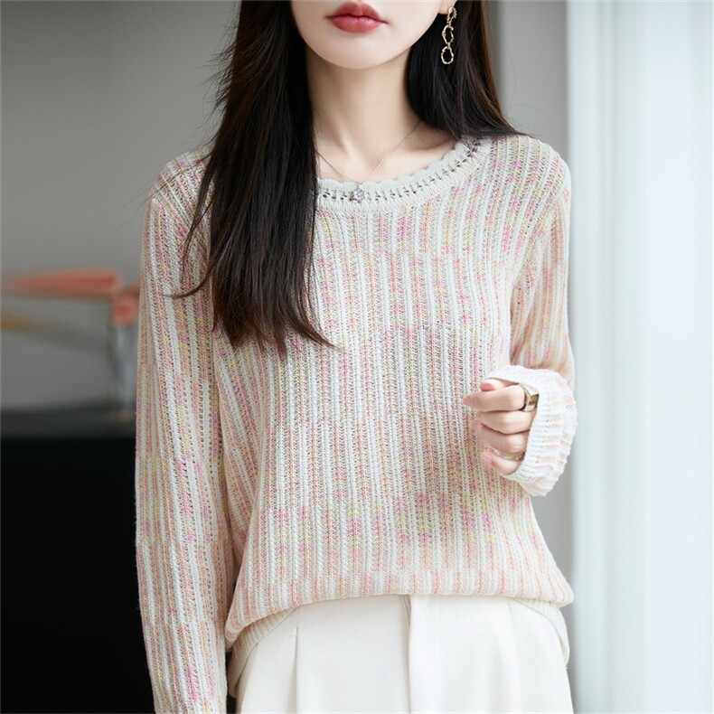 法式小香风韩系毛衣女25秋冬新款宽松休闲百搭针织打底衫内搭上衣，女装羊毛衫，郡淞羊绒