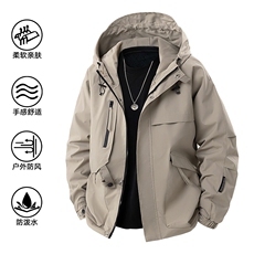 2025春款美式连帽服夹克男港风复古工装外套JK0136-P85，男装夹克，星座308B-2