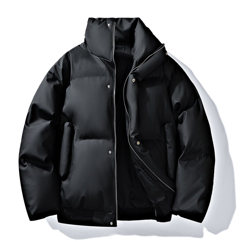 PU皮高街风显高冬季纯色加厚棉服防风保暖皮衣外套MY530P85,男装棉衣,电商A128