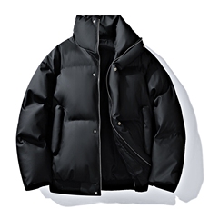 PU皮高街风显高冬季纯色加厚棉服防风保暖皮衣外套MY530P85，男装棉衣，电商A128