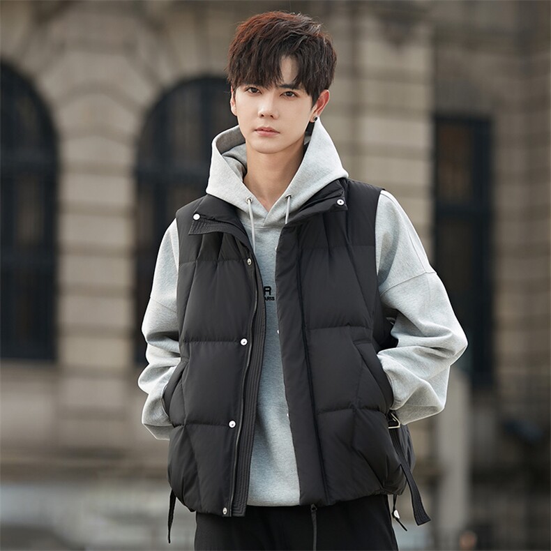 新款青少年冬季短款休闲时尚男士羽绒马甲25091P185,男装羽绒服,电商A355（原A415）